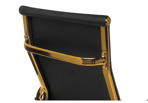 Компьютерное кресло Reus золотой / черный 11674 Woodville, чёрный/искусственная кожа, ножки/металл/золотой, размеры - *1150***550*620 фото 7
